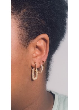Ginnie Bijoux - Boucles Maya - Boucles d'oreilles en plaqué or et strass brillants