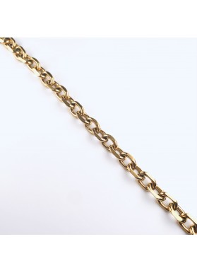 bracelet à grosse mailles en acier doré